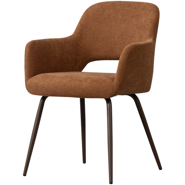 Image of JENNY DINING CHAIR WOVEN FABRIC BROWN