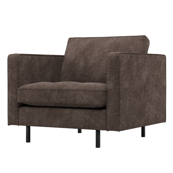 Image of RODEO CLASSIC ARMCHAIR RIB FABRIC BROWN
