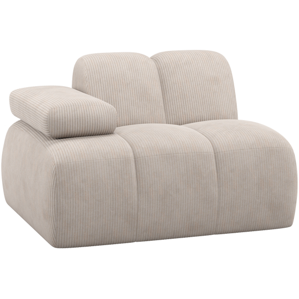 Image of MOJO 1-SEATER ELEMENT ARM LEFT RIB FABRIC ECRU