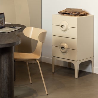 Image of MERGE CABINET WITH 4 DRAWERS WOOD GREIGE