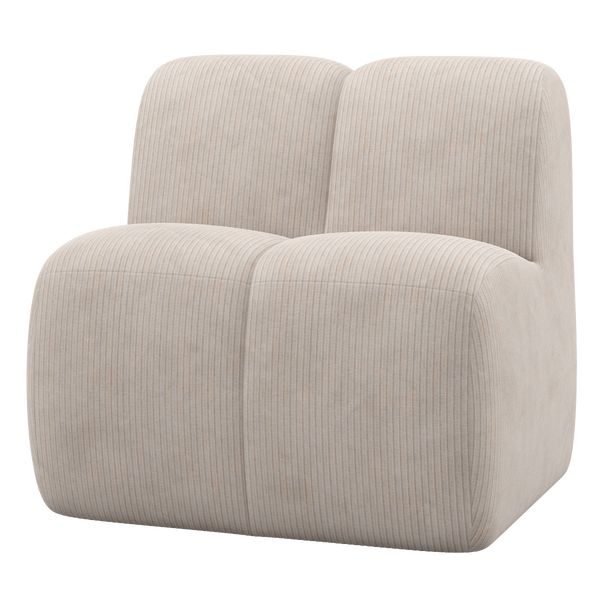 Image of MOJO DINING BENCH 84CM WITH BACKREST RIB FABRIC ECRU