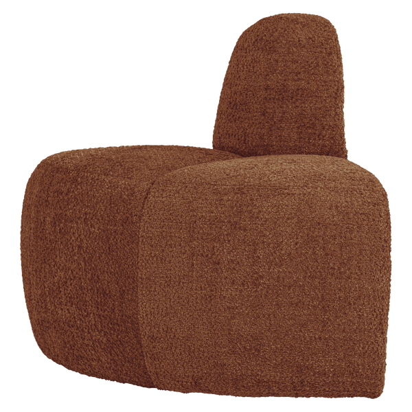 Afbeelding van MOJO EETBANK HOEK ROND RUGLEUNING WOLLIG ROESTBRUIN [fsc]