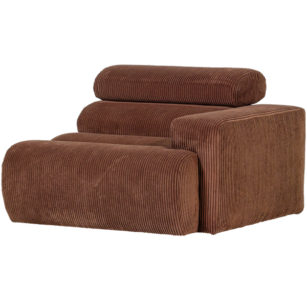 Image of NOVI 1-SEATER ELEMENT ARM RIGHT RIB FABRIC TERRA