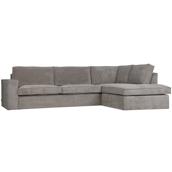 Image of THOMAS CORNER SOFA RIB FABRIC RIGHT WEATHERED GREEN