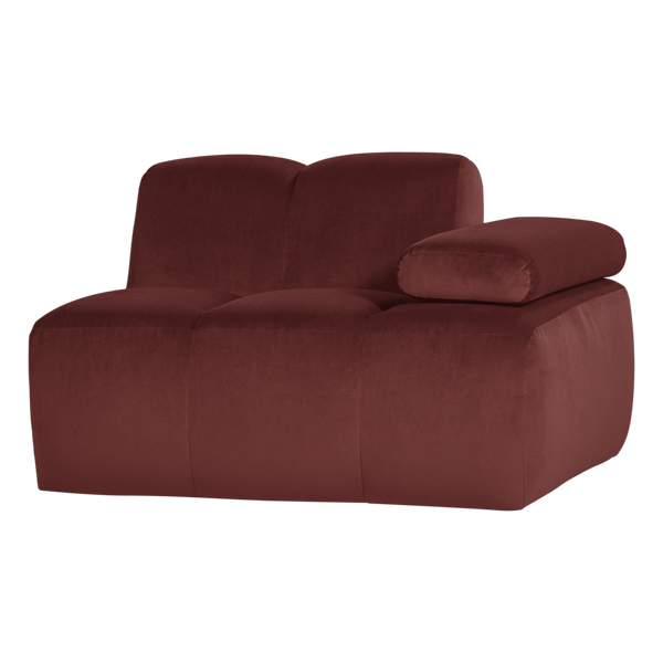 Image of MOJO 1-SEATER ELEMENT ARM RIGHT VELVET CHESTNUT BROWN [fsc]