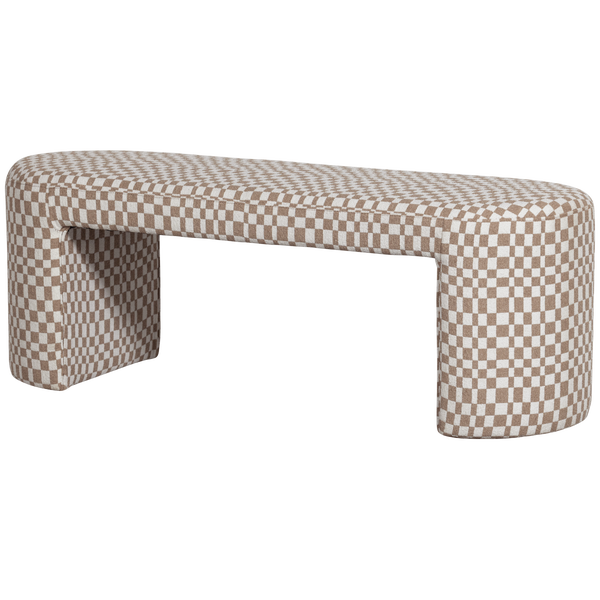 Image of JACOB BENCH CHECKERED PATTERN SAND