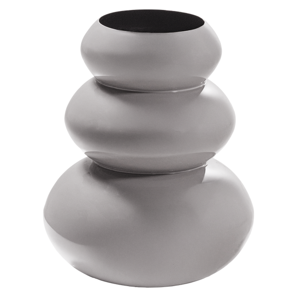 Image of TERA VASE METAL HIGH GLOSS LIGHT GREY