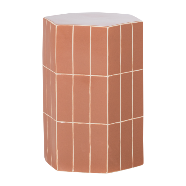 Image of PLU DECORATIVE SIDE TABLE 54X38X32 CM CERAMIC OLD PINK