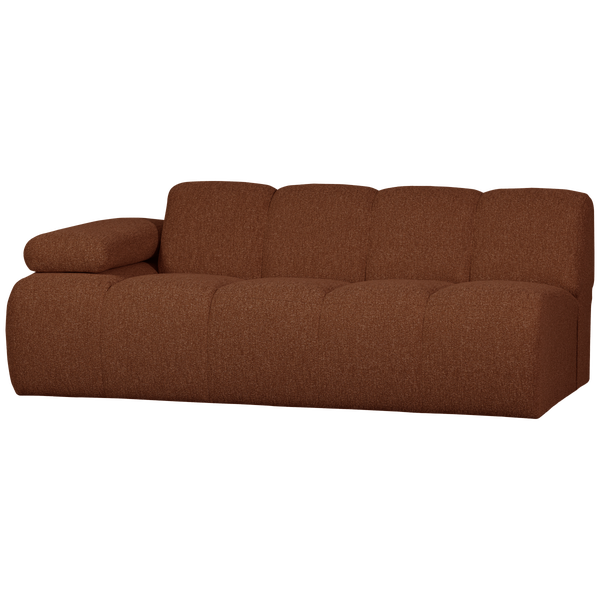 Image of MOJO 2-SEATER WITH ARM LEFT BOUCLÉ RUST BROWN MELANGE