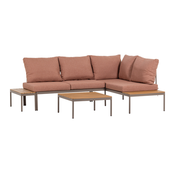 Image of ZARO GARDEN MODULAR LOUNGE SET METAL/POLYWOOD PINK