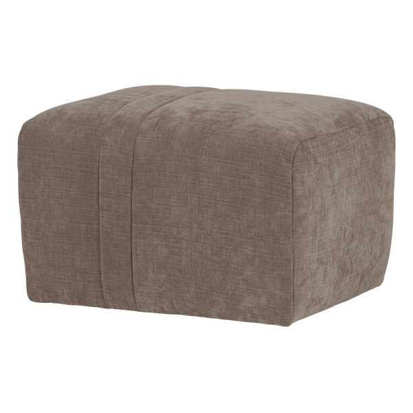 Afbeelding van OMAIRE HOCKER CHENILLE TAUPE [fsc]