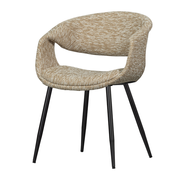 Image of YOSSI DINING CHAIR SAND WITH METAL LEG BLACK