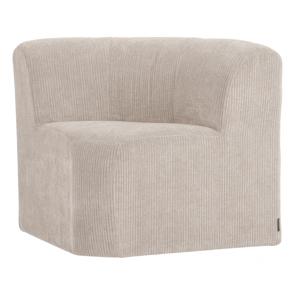 Image of MOJO BASE DINING BENCH CORNER WITH BACK RIB ECRU [fsc]