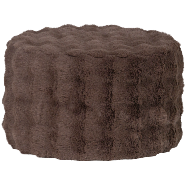 Image of OLVEN POUF LOW FLUFFY FABRIC BROWN