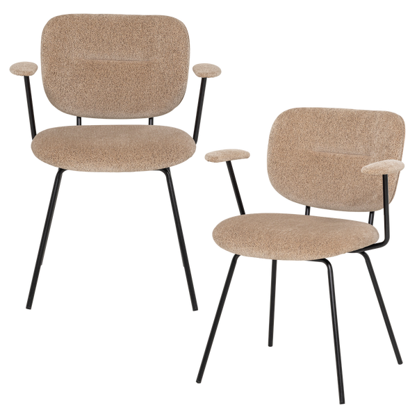 Image de BRINT CHAISE SALLE MANGER ACCOUDOIR SABLE - SET DE 2 [fsc]