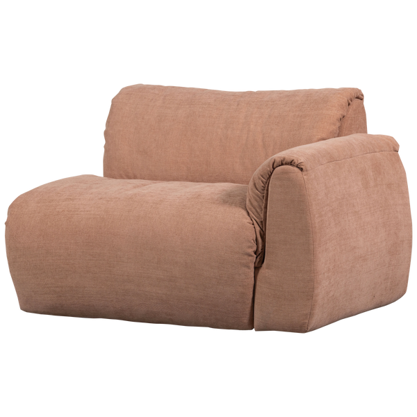 Image of BAGGY 1-SEATER ELEMENT WITH ARM RIGHT WOVEN CHENILLE PINK