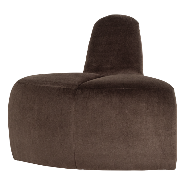 Image of MOJO DINING BENCH CORNER ROUND BACKREST VELVET BROWN [fsc]