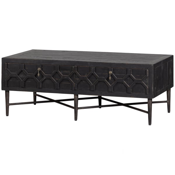 Image of BEQUEST COFFEE TABLE / TV UNIT WOOD BLACK 120 CM