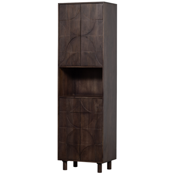 Image of DRAW 4-DOOR STORAGE CABINET WITH OPEN COMPARTMENT MANGO WOOD