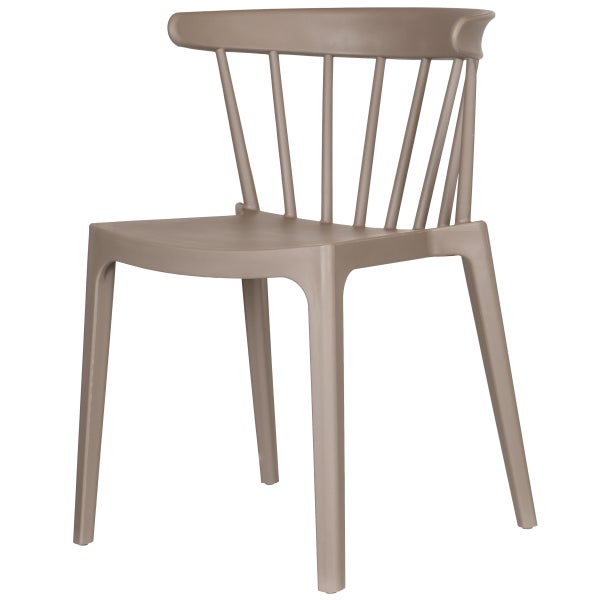 Image of BLISS GARDEN CHAIR WITH BARS PLASTIC TAUPE