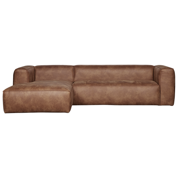 Image of BEAN CORNER SOFA LEFT ECO LEATHER COGNAC