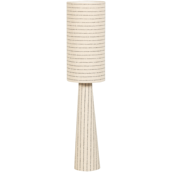 Image of LOFT FLOOR LAMP METAL/BOUCLÉ NATURAL BLACK STRIPES 130xØ30CM