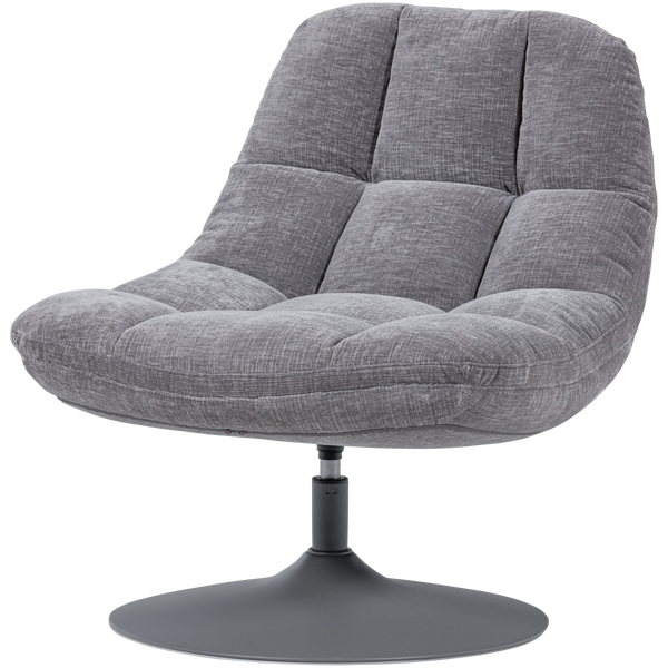 Image of ELVI SWIVEL ARMCHAIR CHENILLE TEXTURED LIGHT GREY