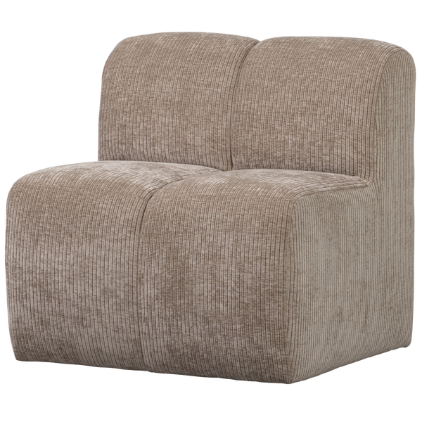 Image of MOJO DINING BENCH 84CM WITH BACKREST RIB FABRIC DARK SAND