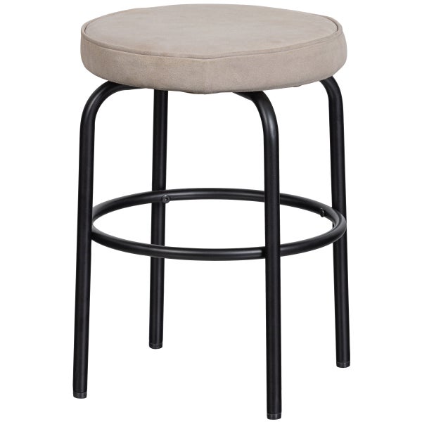 Image of TRIS STOOL WITH LEATHER TOP SAND