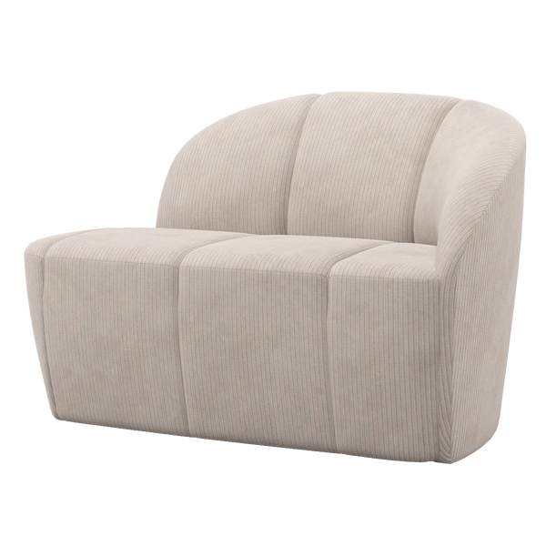 Image of MOJO 2-SEATER BENCH RIGHT RIB FABRIC ECRU
