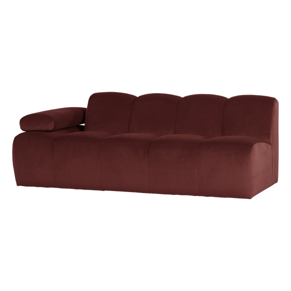 Image of MOJO 2-SEATER ELEMENT ARM LEFT VELVET CHESTNUT BROWN [fsc]