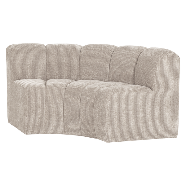 Afbeelding van MOJO EETBANK HALFRONDE HOEK RUGLEUNING RIB ECRU [fsc]