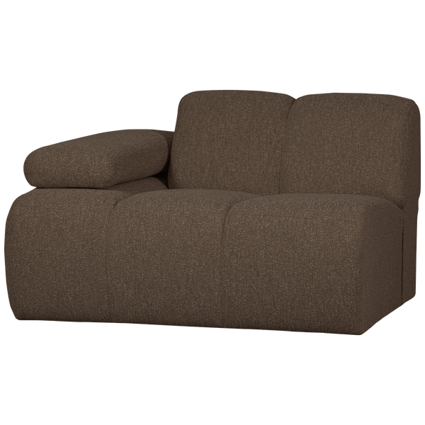 Image of MOJO 1-SEATER WITH ARM LEFT BOUCLÉ BROWN MELANGE