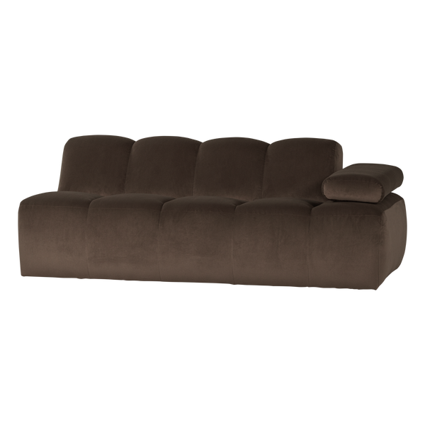 Image of MOJO 2-SEATER ELEMENT ARM RIGHT VELVET BROWN [fsc]