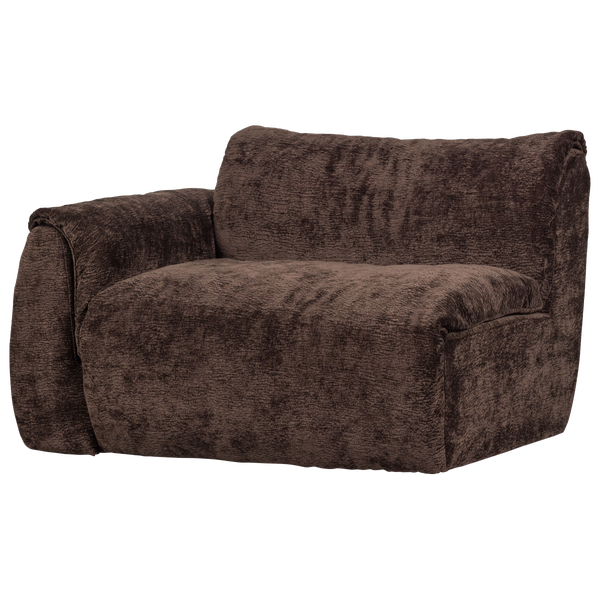 Image of BAGGY 1-SEATER ELEMENT WITH ARM LEFT 3D CHENILLE DARK BROWN
