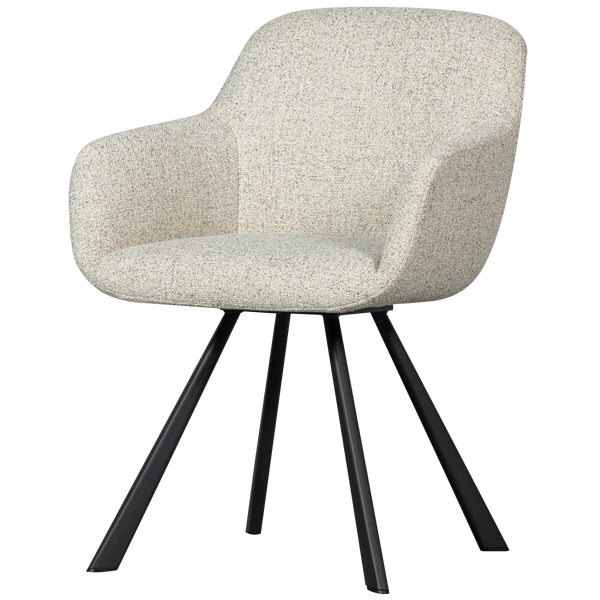 Image of JUNO DINING CHAIR WOVEN FABRIC OAT MELANGE
