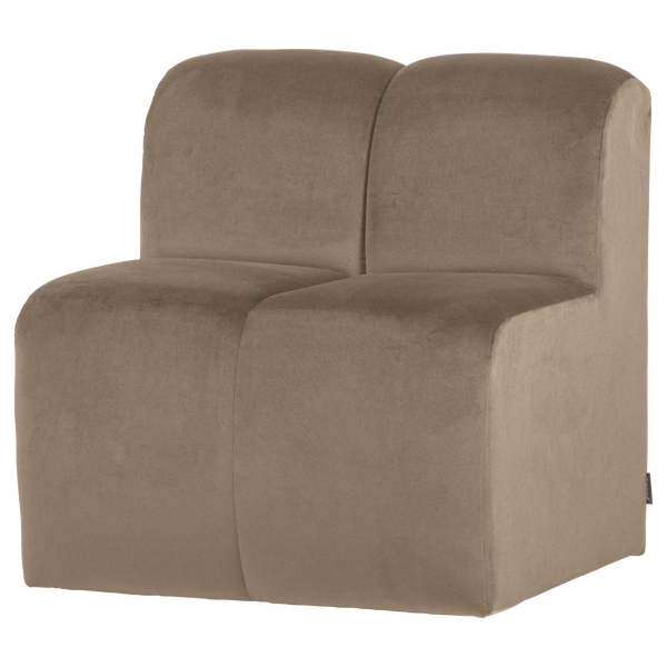 Image of MOJO DINING BENCH 84 CM WITH BACKREST VELVET KHAKI [fsc]
