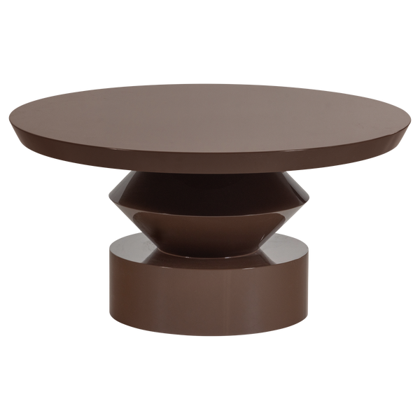 Image of AUREN COFFEE TABLE WOOD HIGH GLOSS BROWN [fsc]