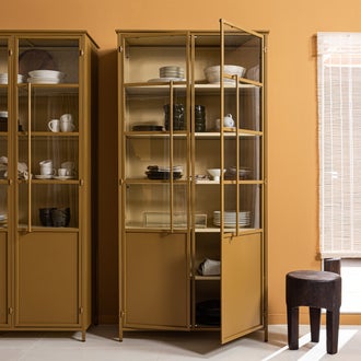 Image of EXHIBIT XL 2-DOORS DISPLAY CASE METAL HONEY YELLOW