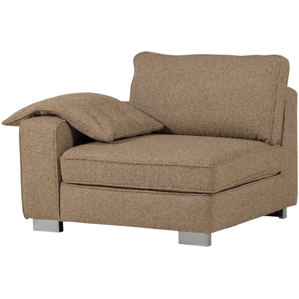 Image of LAZY 1-SEATER ELEMENT ARM LEFT BOUCLÉ BROWN