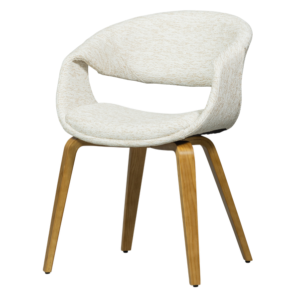 Image of YOSSI DINING CHAIR NATURAL WITH WOODEN LEG NATURAL