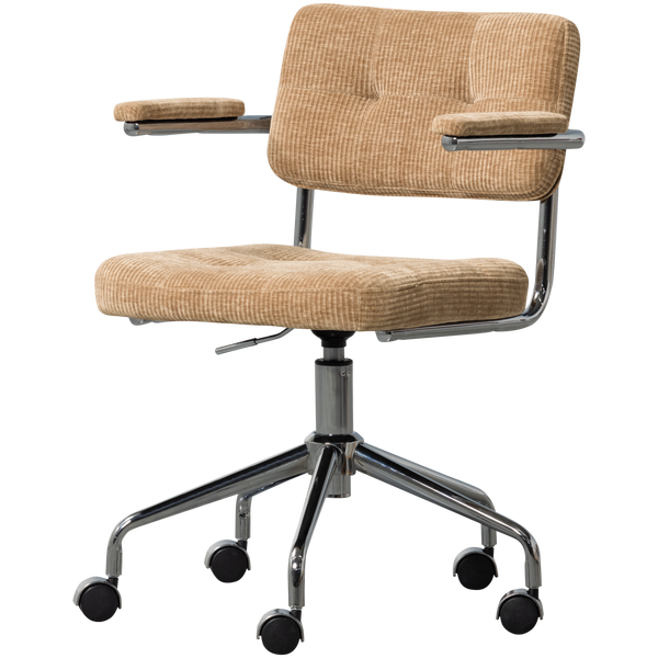 Image of KOVA OFFICE CHAIR WOVEN RIB FABRIC DARK SAND