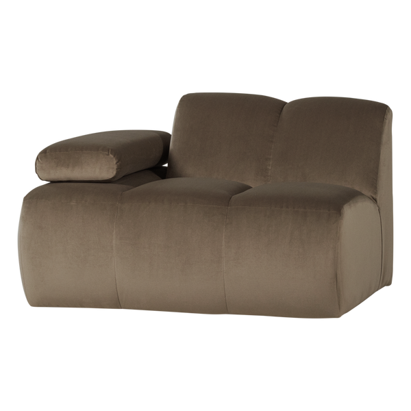 Image of MOJO 1-SEATER ELEMENT ARM LEFT VELVET TAUPE [fsc]