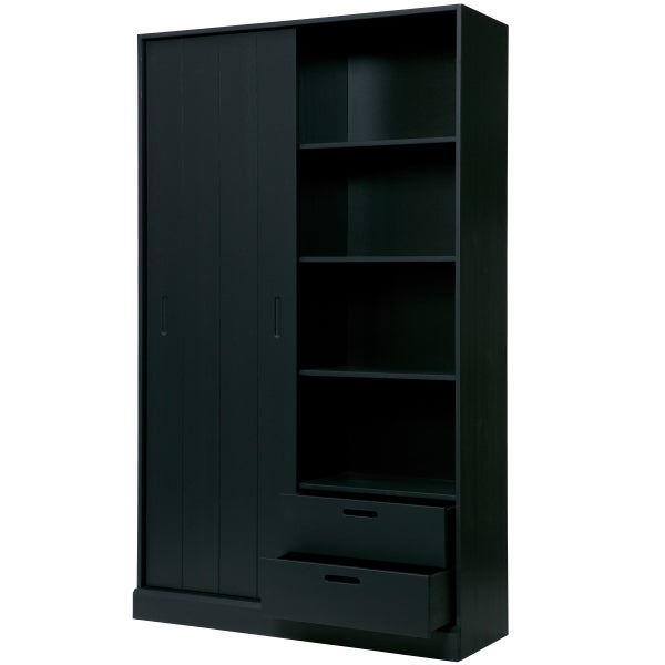 Image de MOVE ARMOIRE 1 PORTE COULISSANTES  PIN MAT NOIR [fsc]