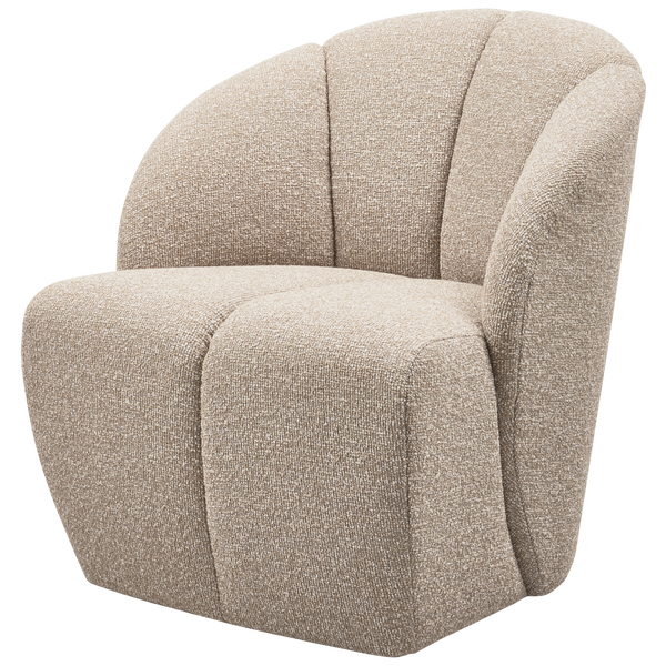 Image of MOJO SWIVEL ARMCHAIR BOUCLÉ BEIGE MELANGE