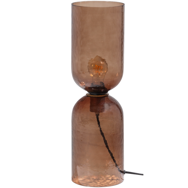 Image of GIGI TABLE LAMP HAMMERED GLASS 51xØ15CM BROWN