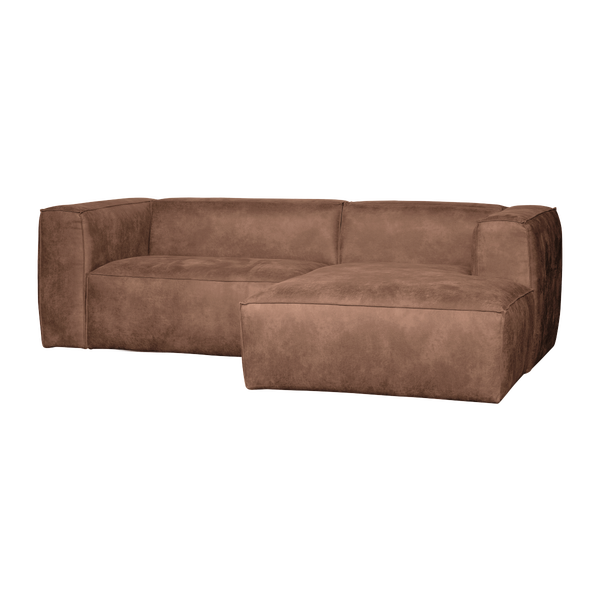 Image of BEAN CHAISE LONGUE SOFA RIGHT ECO LEATHER COGNAC