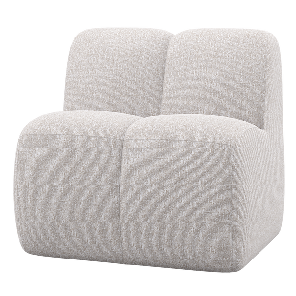 Image of MOJO DINING BENCH 84CM WITH BACKREST BOUCLÉ ECRU MELANGE