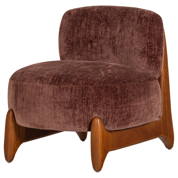 Afbeelding van RUNI FAUTEUIL HOUT/VELVET PAARS/BRUIN [fsc]