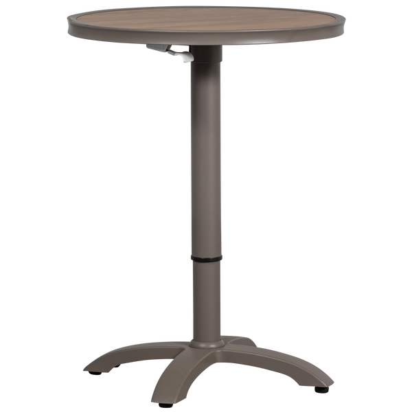 Image of JEPPE HEIGHT ADJUSTABLE BAR TABLE GARDEN ALUMINUM BROWN/GREY
